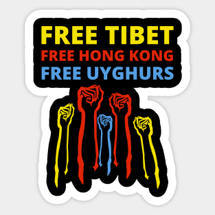 FREE TIBET FREE HONG KONG FREE UYGHURS Sticker